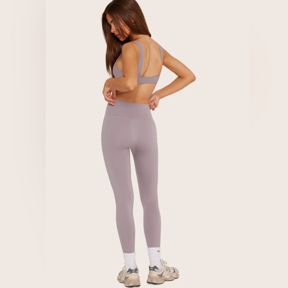 Set Active Sculpt Flex Seamless Ribbed Lilac Leggings